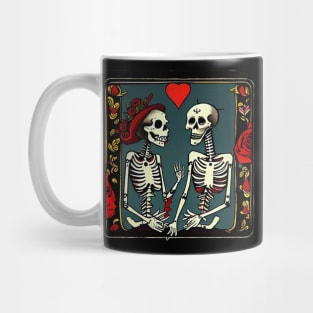 Valentine Tarot Inspired Skeleton Lovers Mug